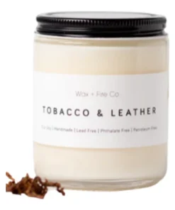 Wax + Fire Co. Tobacco Leather Soy Candle